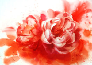 Galeria Wiele Sztuki, piękna i delikatna akwarela przedstawiająca kwiaty