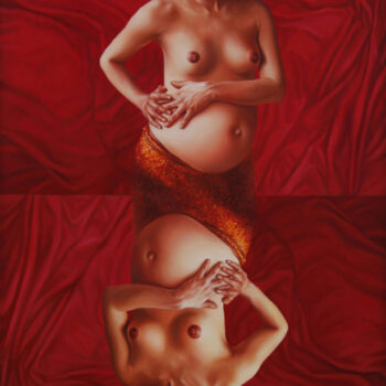 Galeria Wiele Sztuki, obraz olejny, akt kobiecy w czerwieni