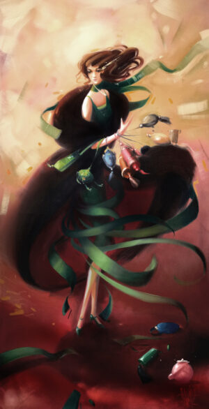 Galeria Wiele Sztuki, obraz olejny, portret kobiety w stylu surrealistycznym