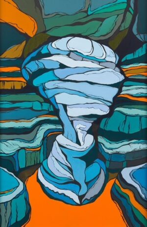 Abstrakcyjny obraz akrylowy Katarzyny Poszwińskiej 