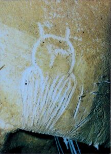 Galeria Wiele Sztuki, naskalny malunek sowy, jaskinia Chauvet, Francja
