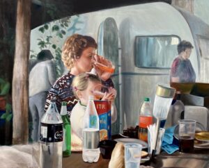 Galeria wiele Sztuki, obraz olejny przedstawiający wakacyjną scenę rodzajową