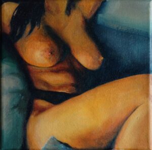 Galeria Wiele Sztuki, obraz olejny przedstawiający akt kobiecy z podniesionymi rękoma