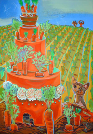 Galeria Wiele Sztuki, obraz akrylowego Michaliny Czurakowskiej Healthy Carrot Cake