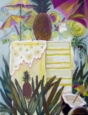 Galeria Wiele Sztuki, obraz akrylowy Michaliny Czurakowskiej pod tytułem Torte Pinacolada