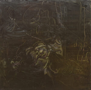 Galeria Wiele Sztuki, abstrakcyjny obraz olejny o nazwie Napięcie, namalowany przez studentkę gdańskiej ASP, Weronikę Preker