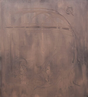 Galeria Wiele Sztuki, abstrakcyjny obraz olejny pod tytułem Wizja, namalowany przez studentkę gdańskiej ASP, Weronikę Preker