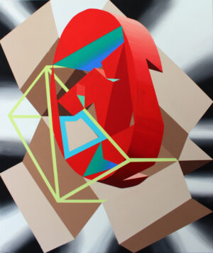 Galeria Wiele Sztuki, akrylowy obraz abstrakcyjny autorstwa dr hab. Marcina Kowalika pt. Magik, pochodzący z cyklu „A tale of the Working (Wo)Man”.