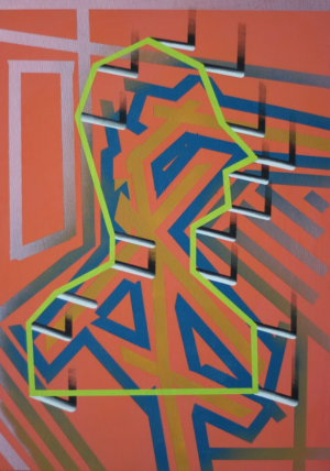 Galeria Wiele Sztuki, akrylowy obraz abstrakcyjny autorstwa dr hab. Marcina Kowalika pt. Architekt, pochodzący z cyklu „A tale of the Working (Wo)Man”.