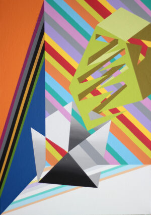 Galeria Wiele Sztuki, akrylowy obraz abstrakcyjny autorstwa dr hab. Marcina Kowalika pt. Piłkarz, pochodzący z cyklu „A tale of the Working (Wo)Man”.