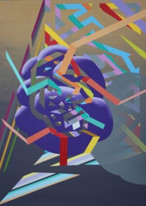 Galeria Wiele Sztuki, akrylowy obraz abstrakcyjny autorstwa dr hab. Marcina Kowalika pt. Pszczelarz, pochodzący z cyklu „A tale of the Working (Wo)Man”.