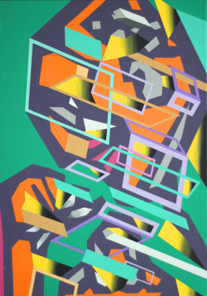 Galeria Wiele Sztuki, akrylowy obraz abstrakcyjny autorstwa dr hab. Marcina Kowalika pt. Pszczelarz, pochodzący z cyklu „A tale of the Working (Wo)Man”.