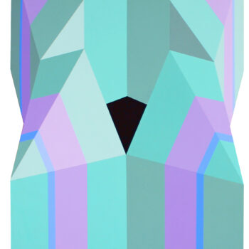 Galeria Wiele Sztuki, akrylowy obraz abstrakcyjny autorstwa dr hab. Marcina Kowalika pt. ". Pole obrazowe ma kształt wielokątnej figury geometrycznej.