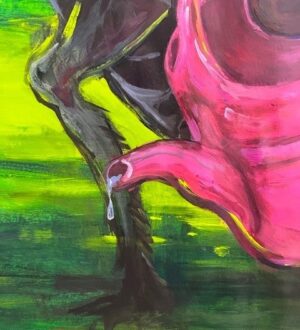 Detal obrazu akrylowego „Podlewacz