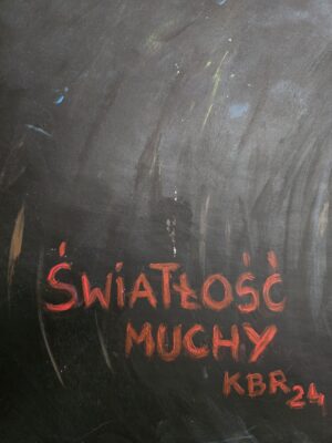 Na zdjęciu jest detal obrazu akrylowego „Światłość muchy