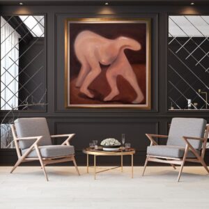 Obraz olejny, Katarzyna Knychała, Figura III, surrealizm, sztuka współczesna, dekoracja wnętrz, galeria online, salon, aranżacja wnętrz, sklep internetowy Galeria Wiele Sztuki.