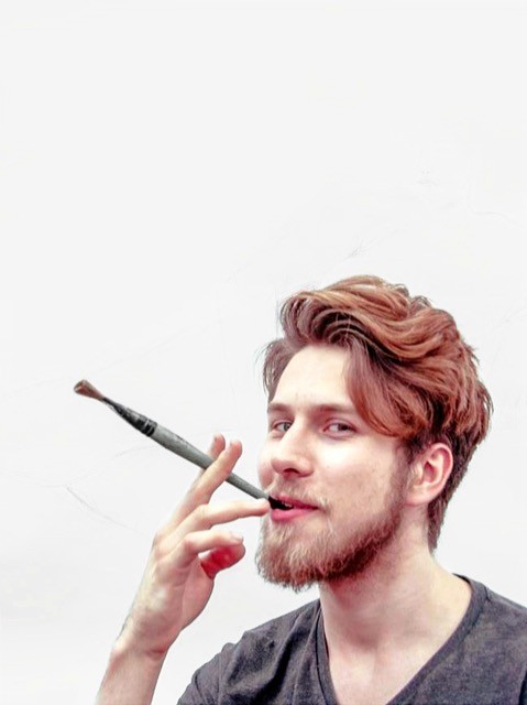 Zdjęcie malarza Marcela Brańskiego do profilu artysty na stronie sklepu Internetowego prowadzonego przez Galerię Wiele Sztuki.