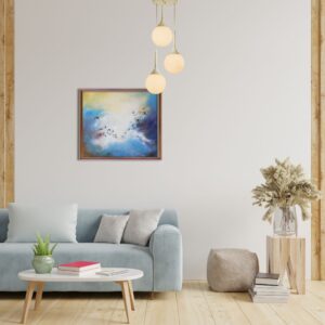 Aranżacja salonu z obrazem akrylowym 