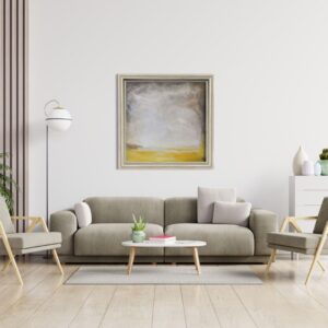 Aranżacja salonu z obrazem akrylowym Beaty Będkowskiej 