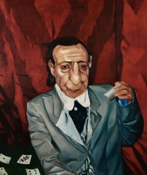 Obraz olejny Mateusza Drozdowskiego. Współczesne malarstwo polskie, portret mężczyzny. Kup obraz w Galeria Wiele Sztuki.