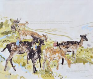 Galeria Wiele Sztuki przedstawia obraz akrylowy Anieli Kucińskiej „Nieprzyjemność migracji” (2025). Horyzontalna kompozycja na płótnie lnianym (120x100 cm). Obraz przedstawia współczesną interpretację pejzażu, wykorzystanego jako pretekst do analizy motywu pamięci i wspomnień.