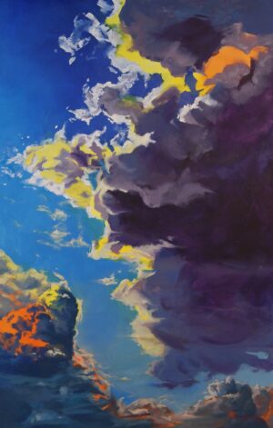 Maja Waśkowiak, malarstwo współczesne, pejzaż ekspresyjny, chmury obraz, wielkoformatowe malarstwo, Galeria Wiele Sztuki, młoda sztuka polska, olej i akryl.