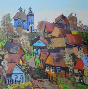 Galeria Wiele Sztuki prezentuje obraz Daniela Gromackiego „Moje Podlasie IV”. Barwna kompozycja malarska o wymiarach 60x60 cm, przedstawiająca gęstą zabudowę podlaskiej wsi z tradycyjnymi, drewnianymi chałupami o rdzawych, ugrowych i błękitnych ścianach, nad którymi na wzgórzu góruje błękitna cerkiew prawosławna. Praca charakteryzuje się grubą, wyrazistą fakturą nakładaną szpachlą malarską.